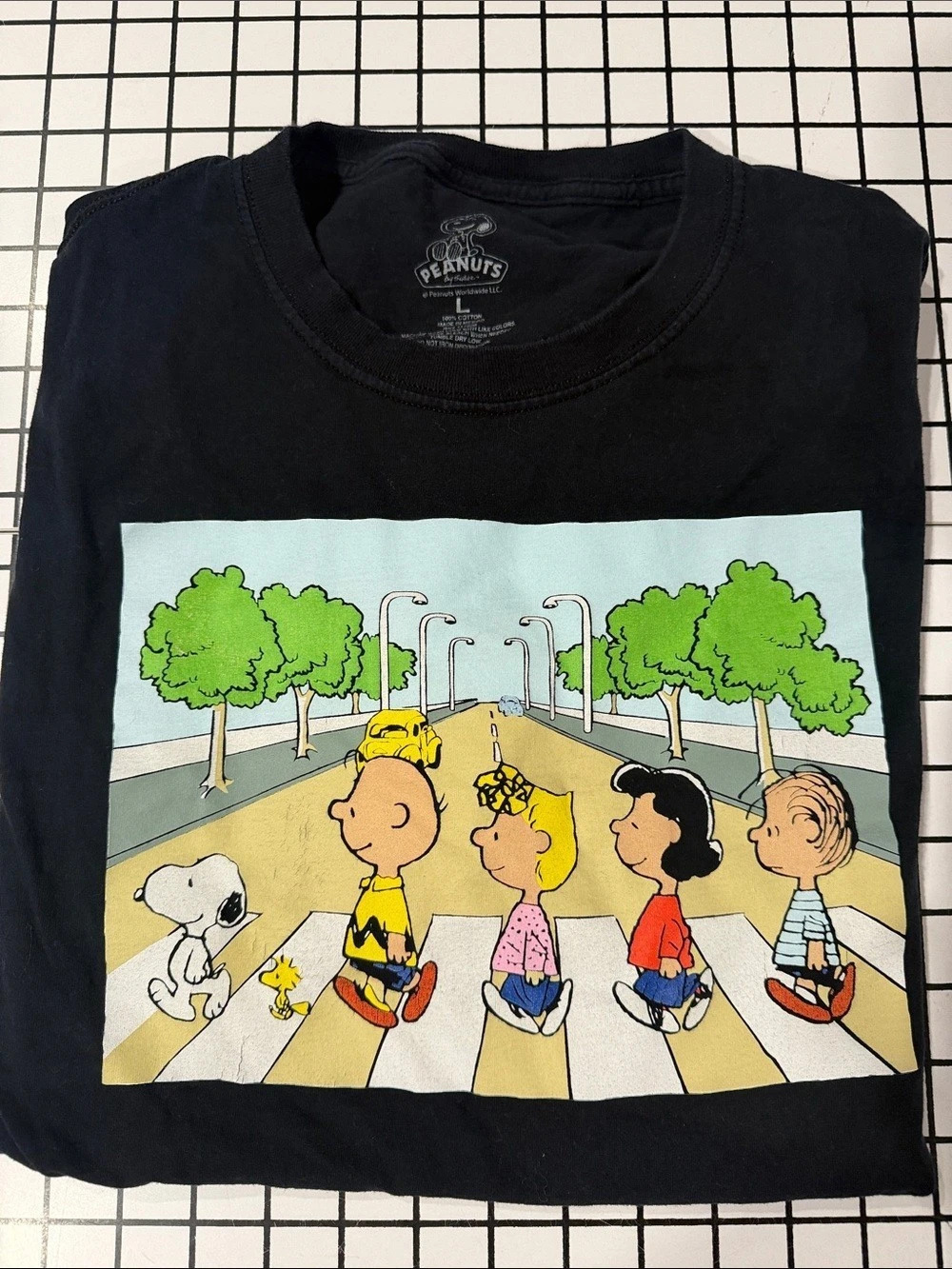 Peanuts Abbey Road Graphic T-Shirt Black
